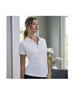 T-1409-Womens Luxury Stretch V-Neck Polo 2